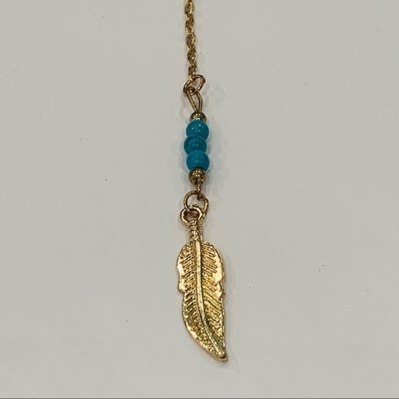 💐5/25 southwestern long Y drop gold tone necklace - Picture 2 of 7